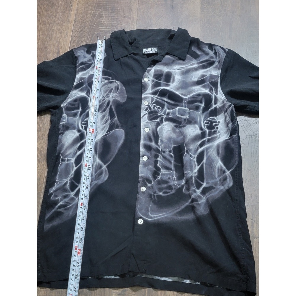 Death Row Records Ripple Junction Smoke Logo Button Down Shirt Black Mens Small